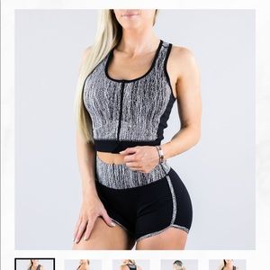 Buffbunny Jacquard Zipper Crop